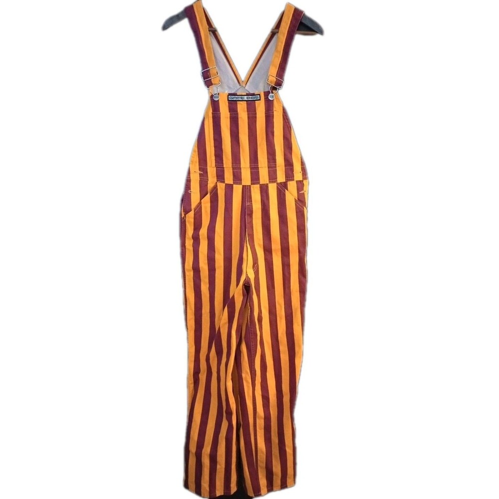 Game Bibs Overalls Striped Maroon, Gold - Arizona, Minnesota, Iowa Home Game XS